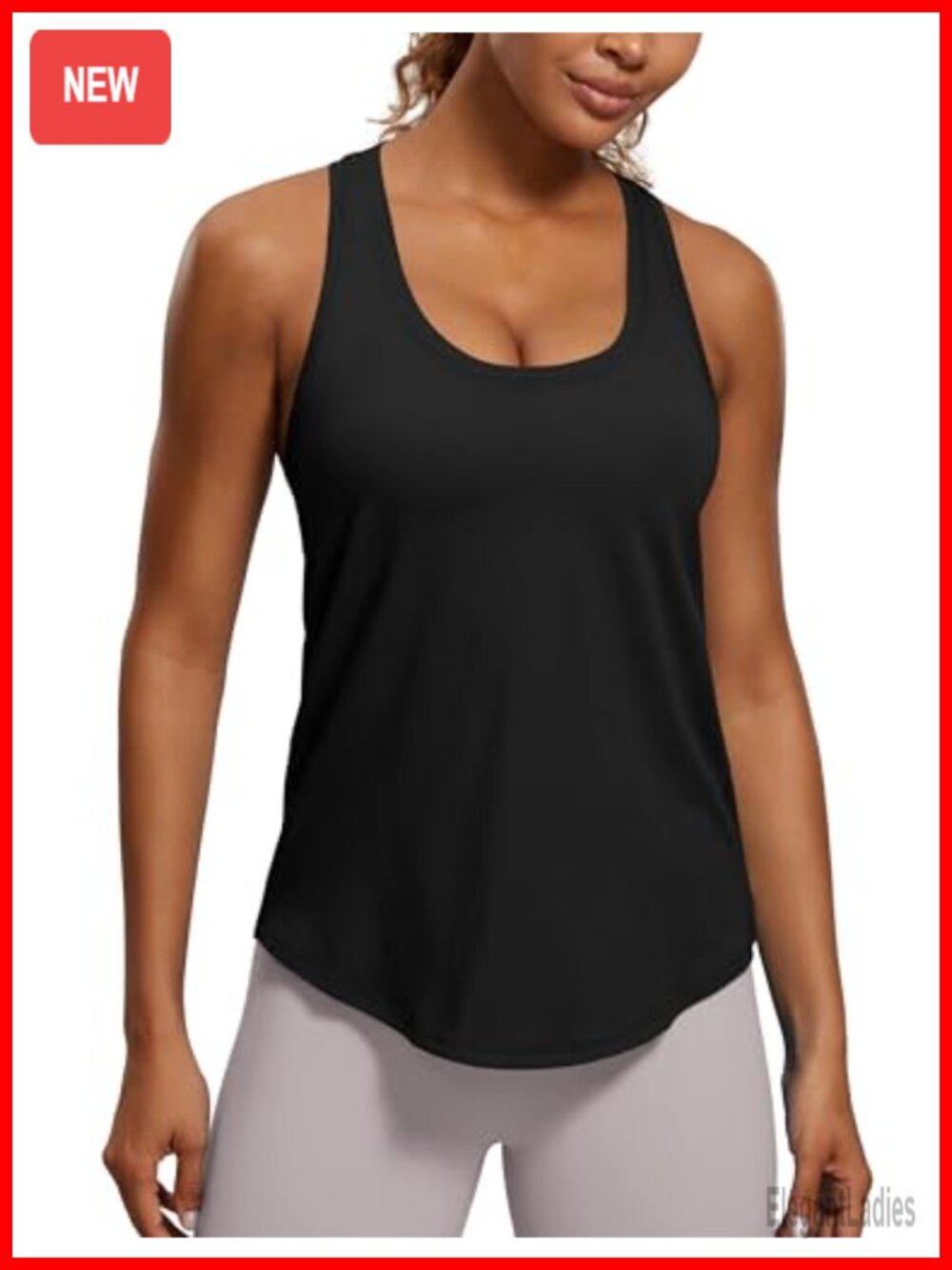Pima Cotton Racerback Tank Top Low Impact Workout Activewear
